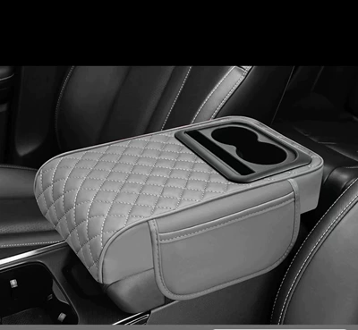 holder comfortable elbow rest car — Armrest box pad - two-ears-gray