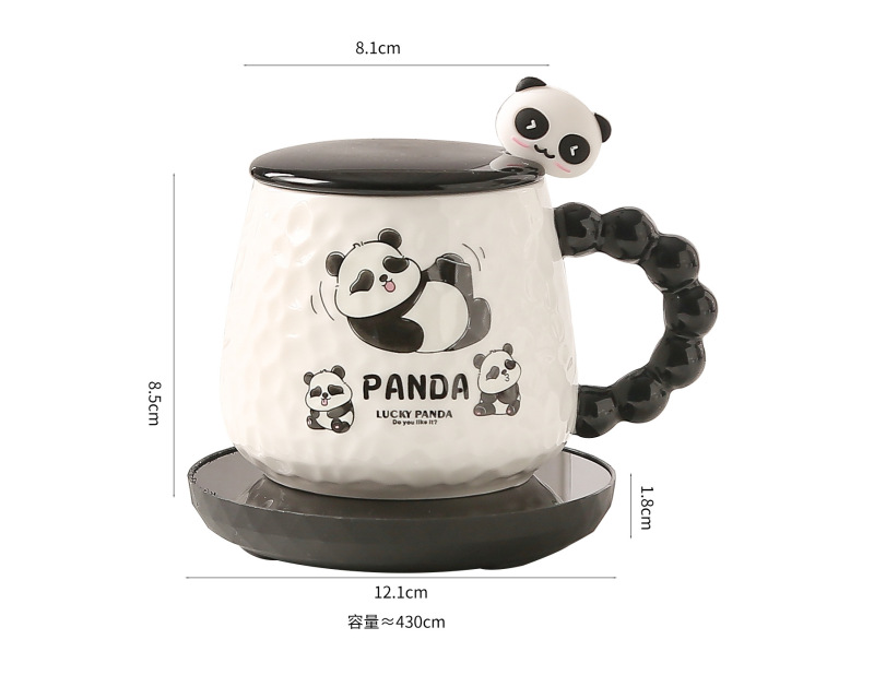 クリエイティブセラミックカップ暖かいカップオフィス花束カップコーヒー誕生日プレゼント個性大セットパンダカップ|undefined