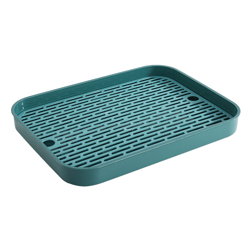 Bandeja de Té con Escurridor Plástico Doble Capa Rectangular para Hogar image 5