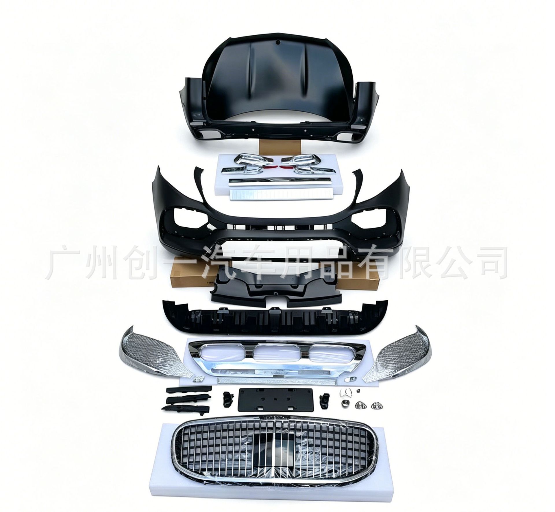 Suitable for Mercedes-Benz V-Class Vito Modification, 24-Style Maybach Body Kit, W447 Maybach Front Bumper, Grille, Hood, Rear Bumper