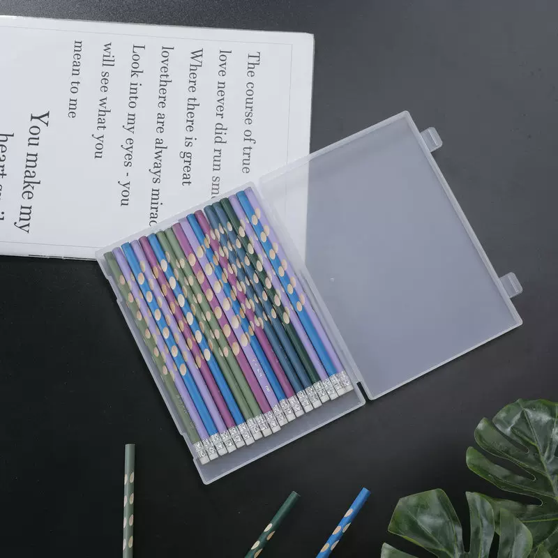 厂家批发半透明磨砂塑料文具盒学生多功能收纳盒简约无印风