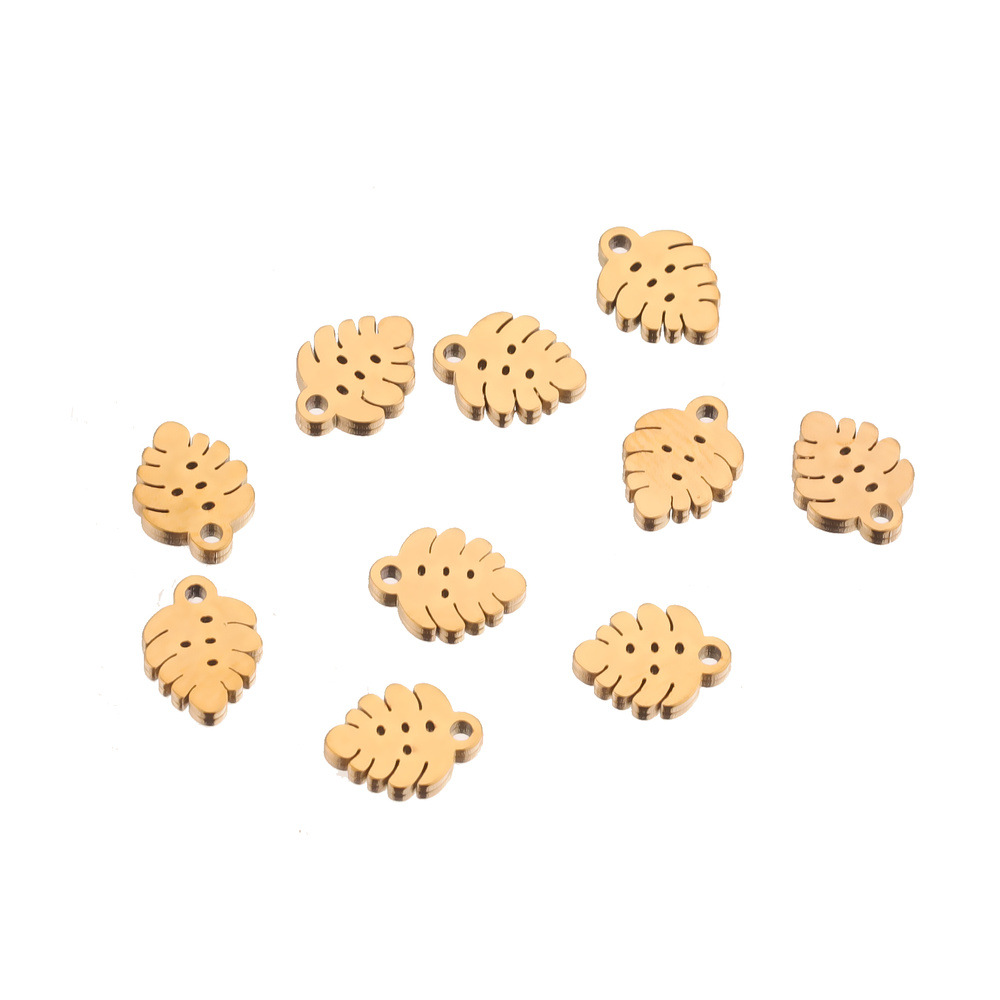 Acero inoxidable transfronteriza hoja pequeña etiqueta colgante DIY accesorios de la joyería hecha a mano sol pequeño colgante pequeña etiqueta