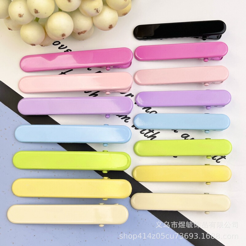 Seamless Macaron Hair Clips Cream Glue DIY Bobby Pins Candy Color Duckbill Clips Colorful Bangs Side Clips Materials