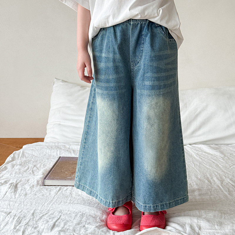 Children's Anti-Mosquito Pants for Girls, Summer Thin Style 2025 New Wide-Leg Jeans for Girls, Baby Long Pants