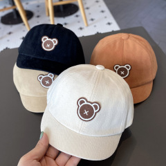 Children's hats spring and autumn Korean version of the peaked cap for boys and girls with short brim casual and versatile infant sunshade baseball trend