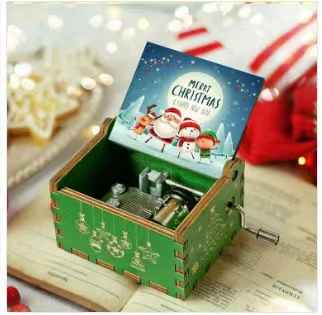 DIY деревянная музыкальная шкатулка Рождественская ручная музыкальная шкатулка Праздничный подарок Украшения Американская трансграничная музыкальная шкатулка