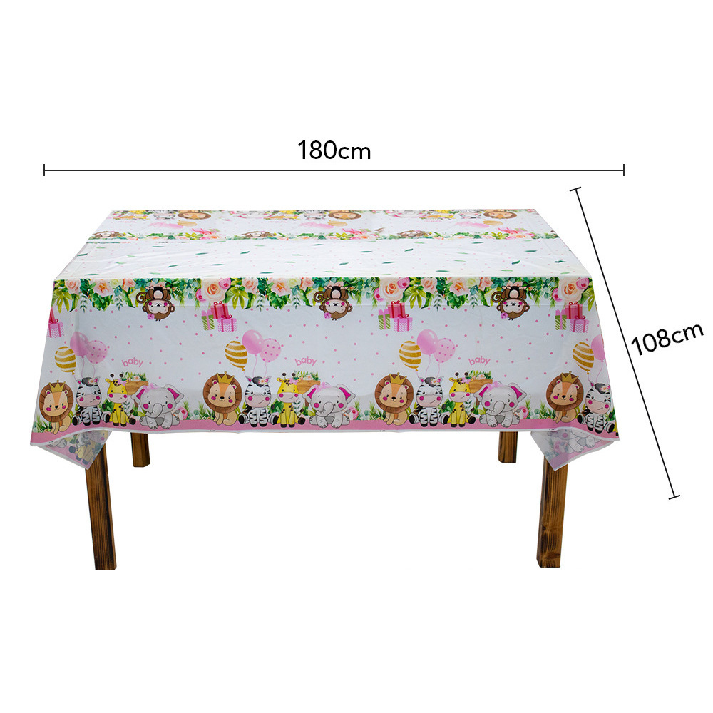 2023 nueva selva Rosa animal plato de papel taza de papel tejido mantel Tema del partido vajilla desechable traje