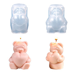 Confidently crafted DIY epoxy resin molds: Adorable heart-hugging bear figurines, scented candle silicone molds, and decorative items—exclusively designed for global markets.
