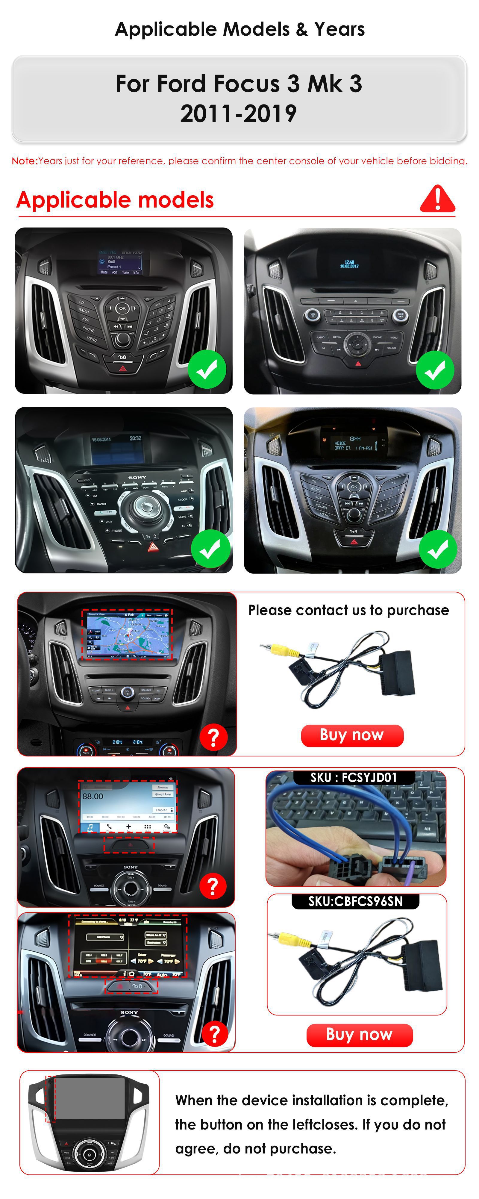 Suitable for 11-19 Ford Focus Mk3 Android Gps Central Control 9.7inch Vertical Screen Car Navigation