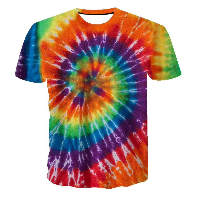 2021 весенне-летняя серия с принтом тай-дай, Европейская и американская серия мужской одежды, модная мужская футболка с 3D-принтом, многоцветный Топ