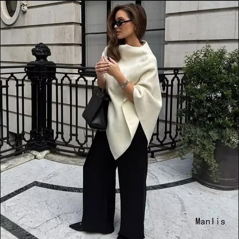 Wholesale 2025 Spring New French Minimalism Draped Niche Irregular Pullover Knit Women's Shawl Wholesale 2025 Spring New French Minimalism Draped Niche Irregular Pullover Knit Women's Shawl