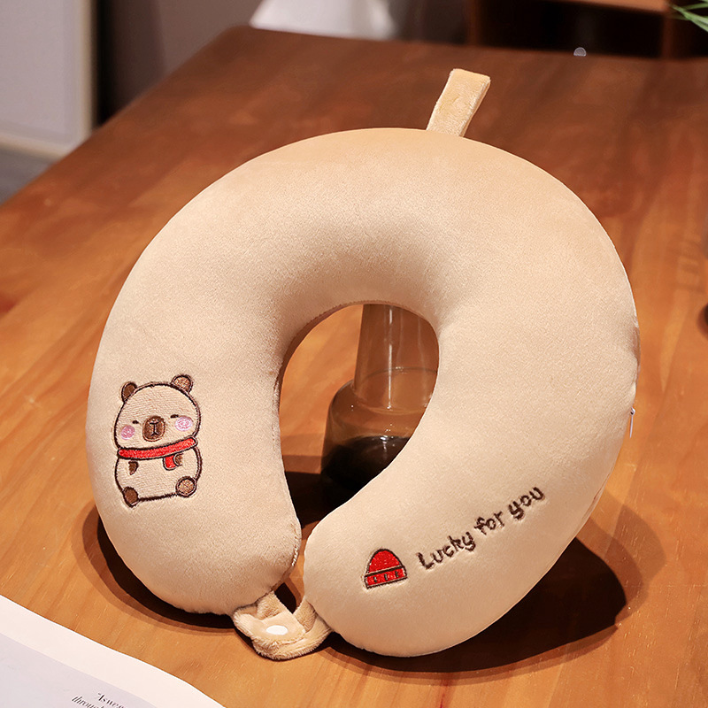 Lindo creativo Capibara siesta almohada cuello en forma de U almohada para estudiantes de oficina siesta almohada regalo de cumpleaños
