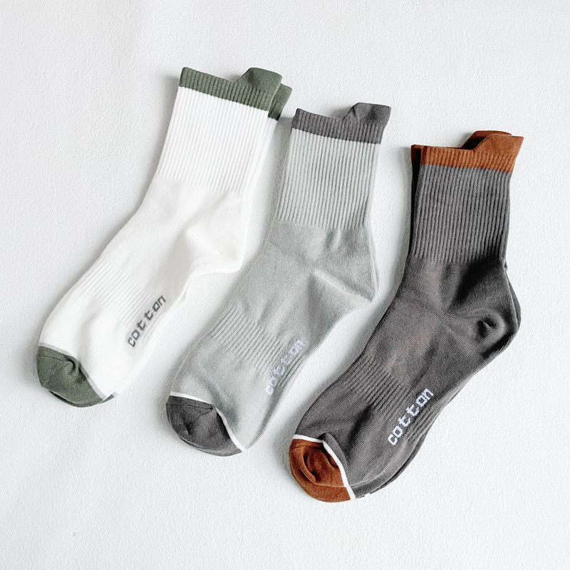 Men's socks spring summer autumn cotton leisure sports ear socks wholesale stock high tube high rubber cotton socks