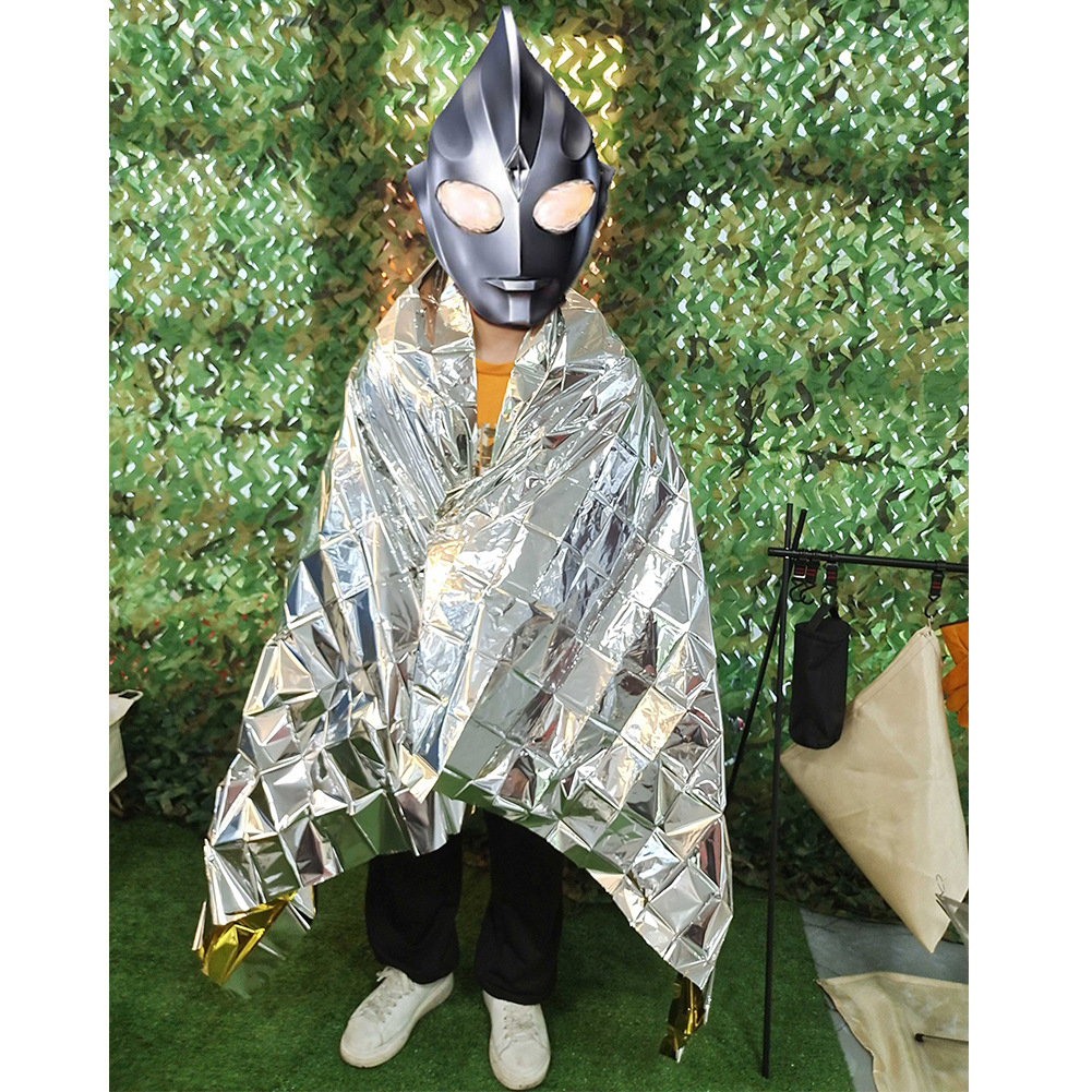 户外便携急救毯登山探险救生毯金银色防晒求生毯 急救保温应急毯