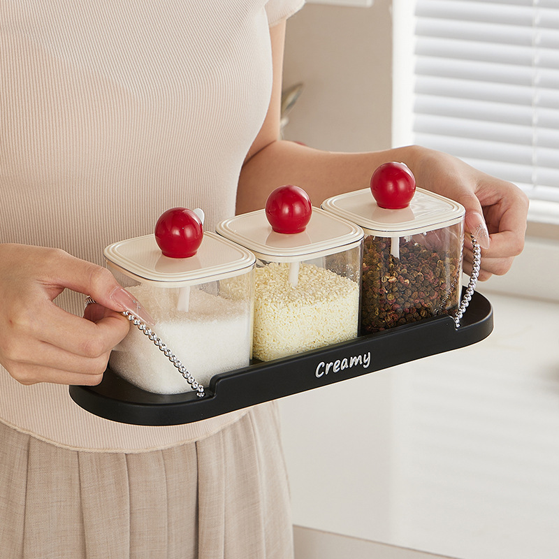 多巴胺厨房调味盒组合套装创意盐味精调味罐轻奢调料品收纳盒套装