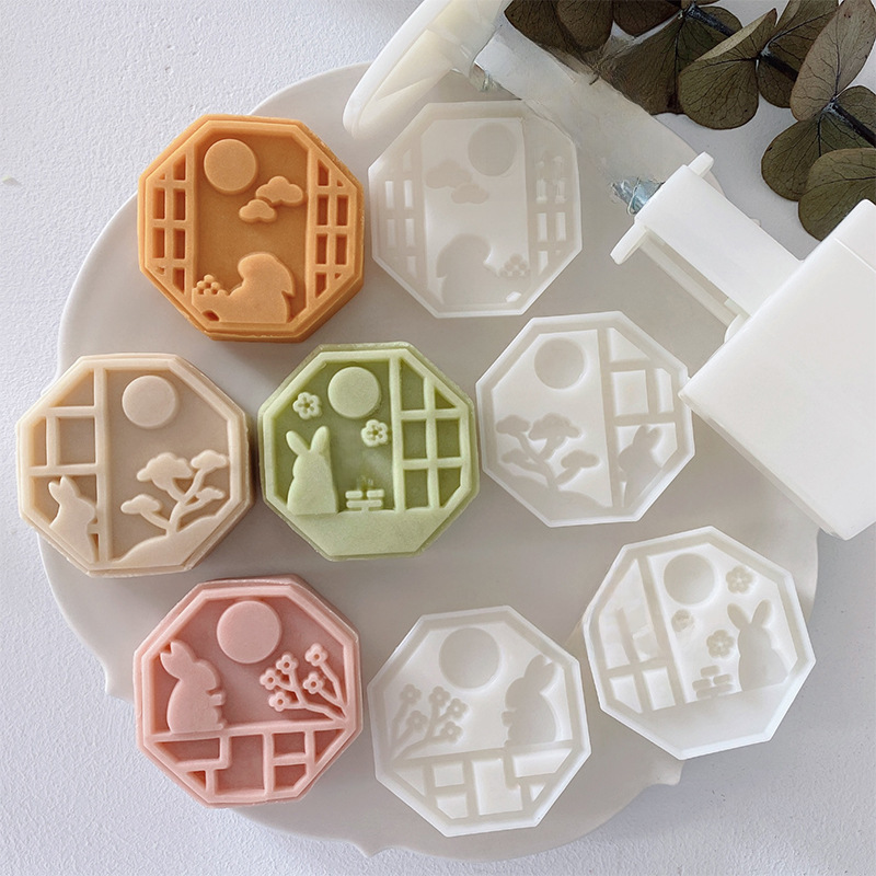50g-63g-octagonal-rabbit-green-bean-cake-mooncake-mold-hand-press-diy-baking-tool-free-shipping 50g-63g-octagonal-rabbit-green-bean-cake-mooncake-mold-hand-press-diy-baking-tool-free-shipping