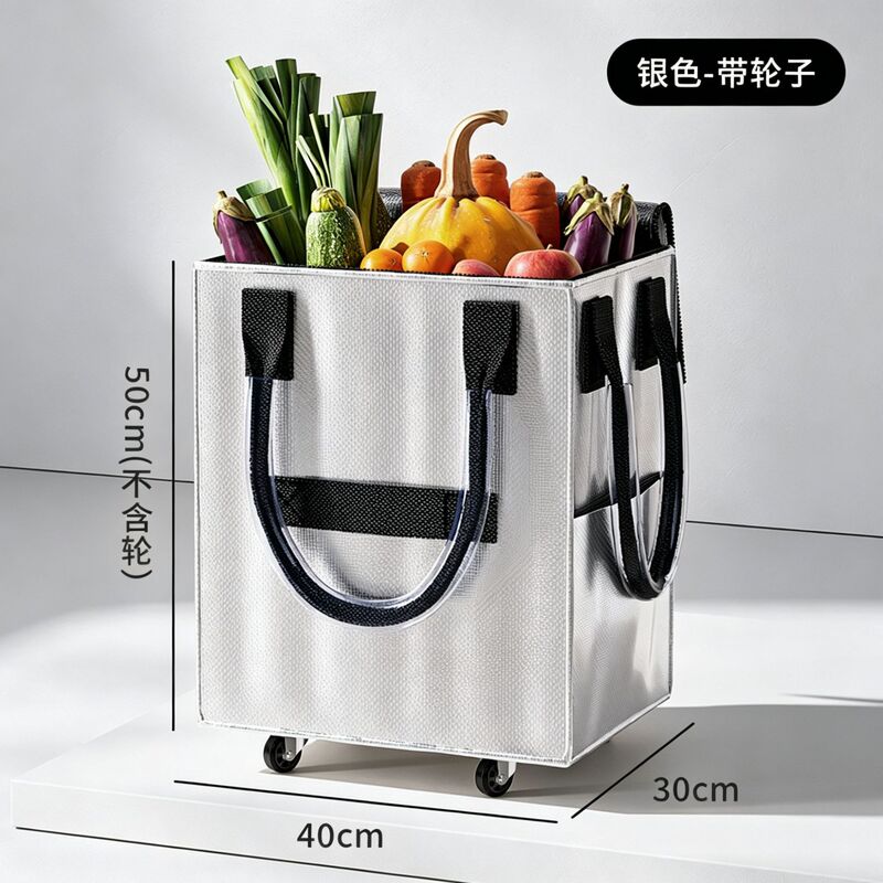 Hulken Hand-Pulled Trolley Reusable Trolley Shopping Bag Large Capacity Foldableing Wheeled Shopping Bag