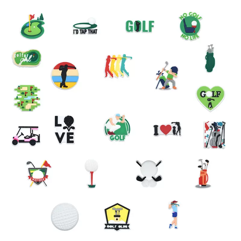 爆款高尔夫系列洞洞鞋配饰批发运动个性创意鞋子装饰配件鞋花鞋扣