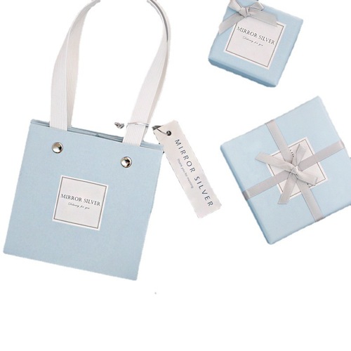 Bow-shaped jewelry gift box kraft paper tote bag necklace earring ring gift box drop shipping