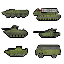 跨境现货户外装甲车 坦克橡胶PVC V型装甲士气战术章包贴章魔术贴