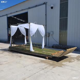 Bamboo Row Bamboo Raft Fishing Boat Bamboo Row Drifting Bamboo Raft Fishing Awning Rubber Boat Canopy Charge Water Double-Layer Fishing Boat
