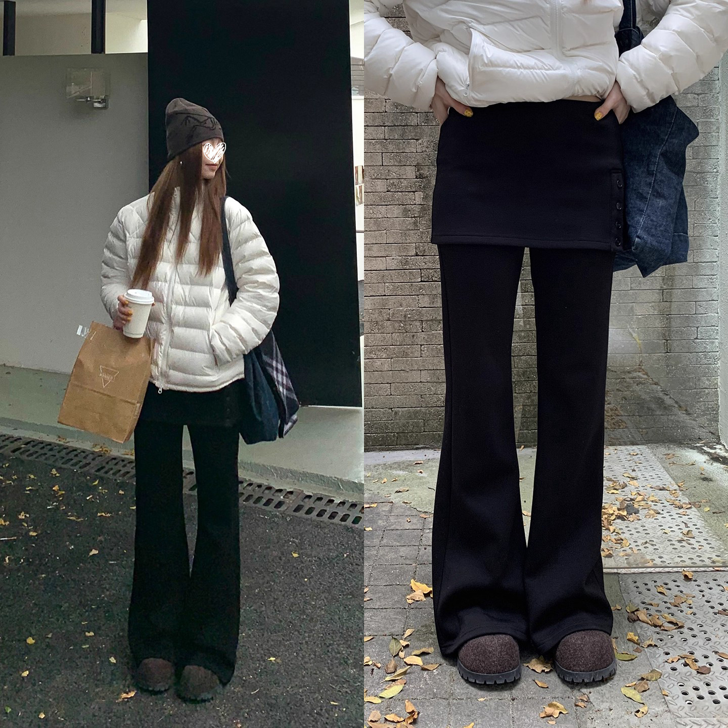 Red Celebrity Style Black Fleece-Lined Pants for Women 2025 New Winter Trend Thickened Casual Pants Super Popular Flared Wide-Leg Pants