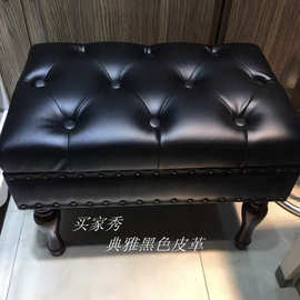 换鞋凳欧式服装店凳子试衣间皮革沙发凳休息长条凳卧室实木床尾r^