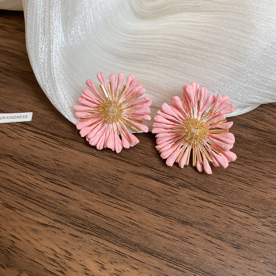 Pendientes de margarita de Lafite con aguja de plata, pendientes de estilo de vacaciones junto al mar, temperamento dulce y único, pendientes de todo fósforo para fotos, mujeres