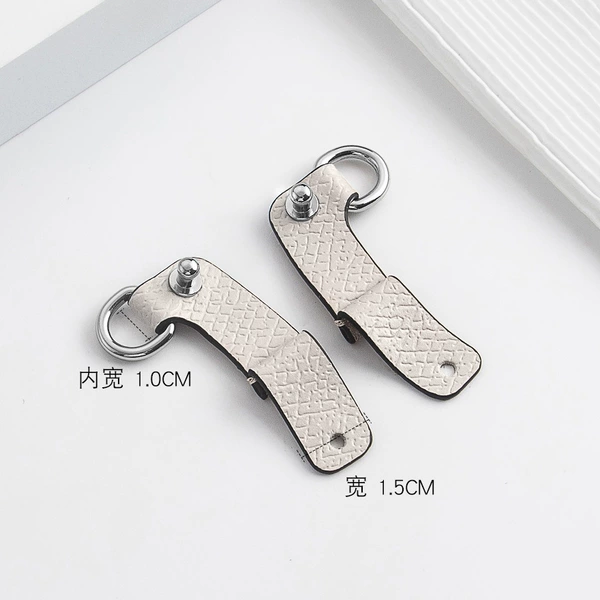 White silver buckle L shaped 1 pair of punching