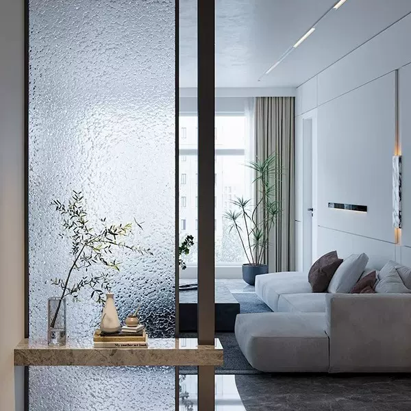 铝长虹水纹玻璃屏风简约现代客厅遮挡入户进门玄关洗手台隔断跨境