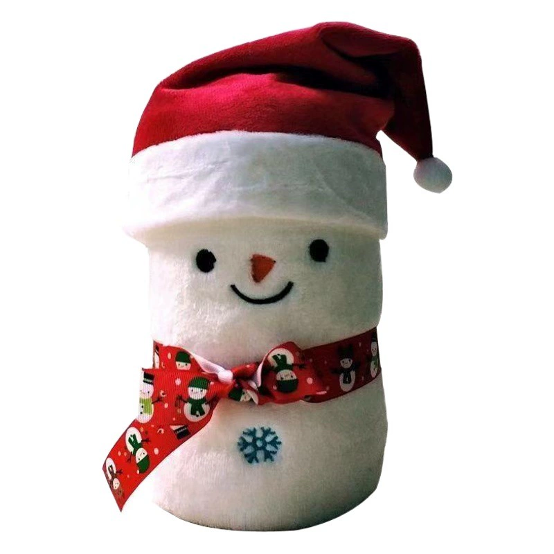 Плюшевый плед с мультяшным Санта-Клаусом для корпоративных подарков, зимний плед для сна, трансграничные рождественские подарки