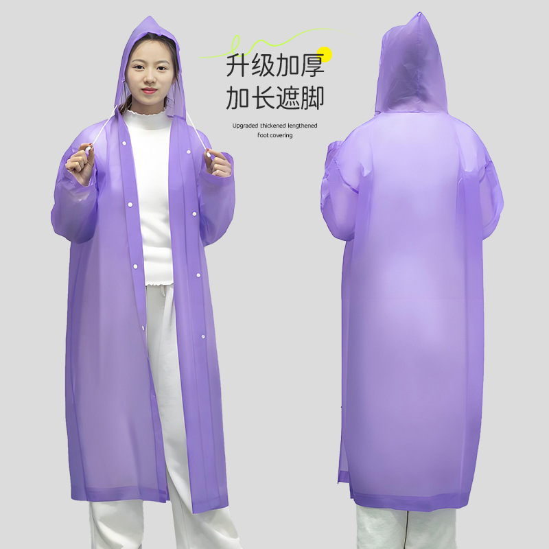 Disposable Raincoat, Long, Full-Body, One-Piece, Hooded, Protective, Enlarged, Thickened, Waterproof, Rainstorm-Proof, Camouflage Trench Coat Style