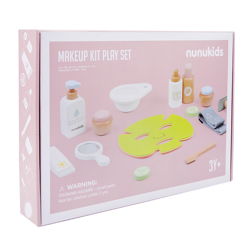 Nunukids pequeña niña casa simulación horneado té de leche juguetes de cocina para niños simulación maquillaje máscara facial set