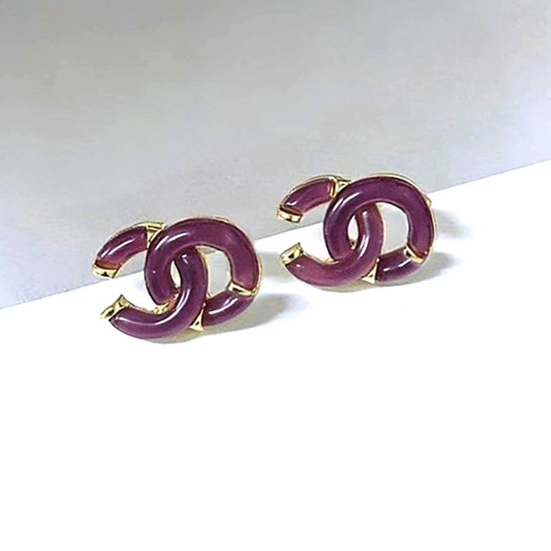 Модные серьги с буквами, универсальные кубики льда, стиль Chanel