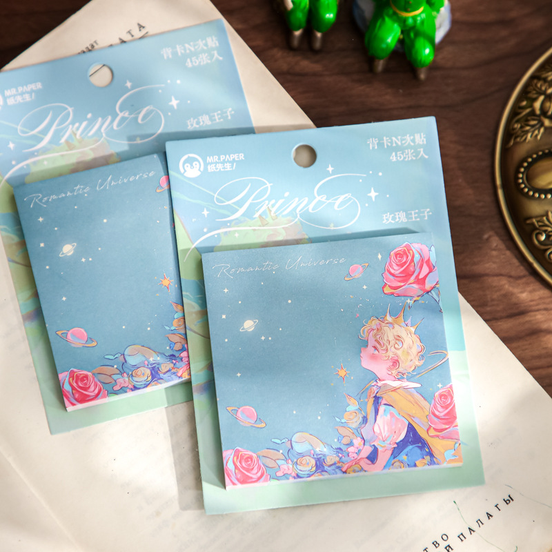 Mr. Paper tarjeta trasera N publicación Star Dream Adventure Departamento Animación Ilustración de personajes Notas adhesivas para estudiantes Notas de oficina