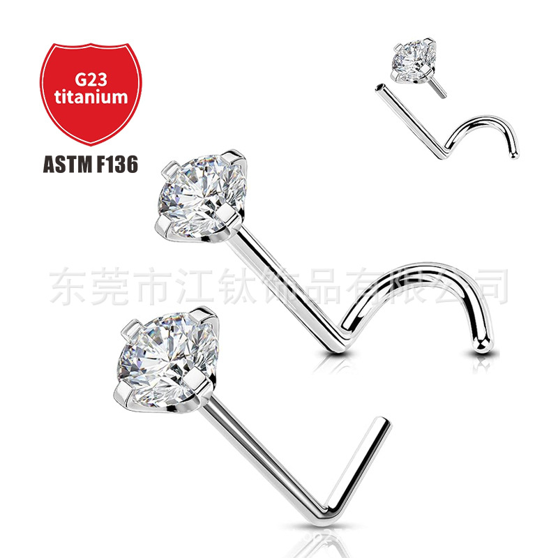 Pointed titanium steel lip stud product view