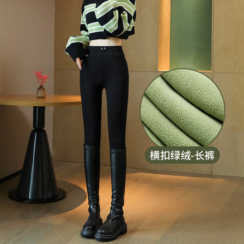 가로버튼 보습 블랙팬츠 [그린벨벳팬츠]