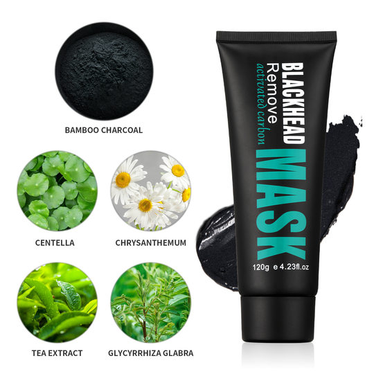 Blackhead Removal Nasal Mask Set Bamboo Charcoal Tear Mask Area T Care Blackhead Removal Nasal Mask with Brush 4 Acne Needles