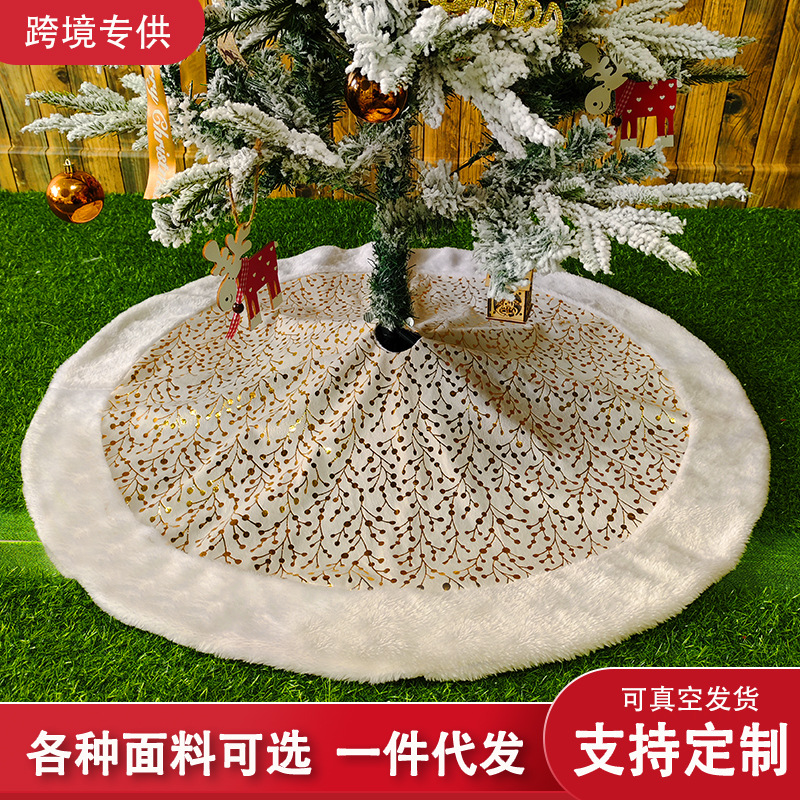 Amazon transfronterizo nueva costura estampado en caliente falda del árbol de Navidad Decoraciones árbol de Navidad árbol Grupo de suministros de decoración
