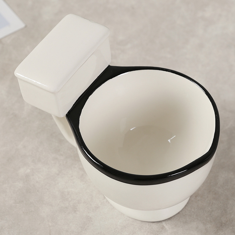 Selección estricta de inodoro creativo taza de agua taza de cerámica 3D taza de inodoro taza de café de forma