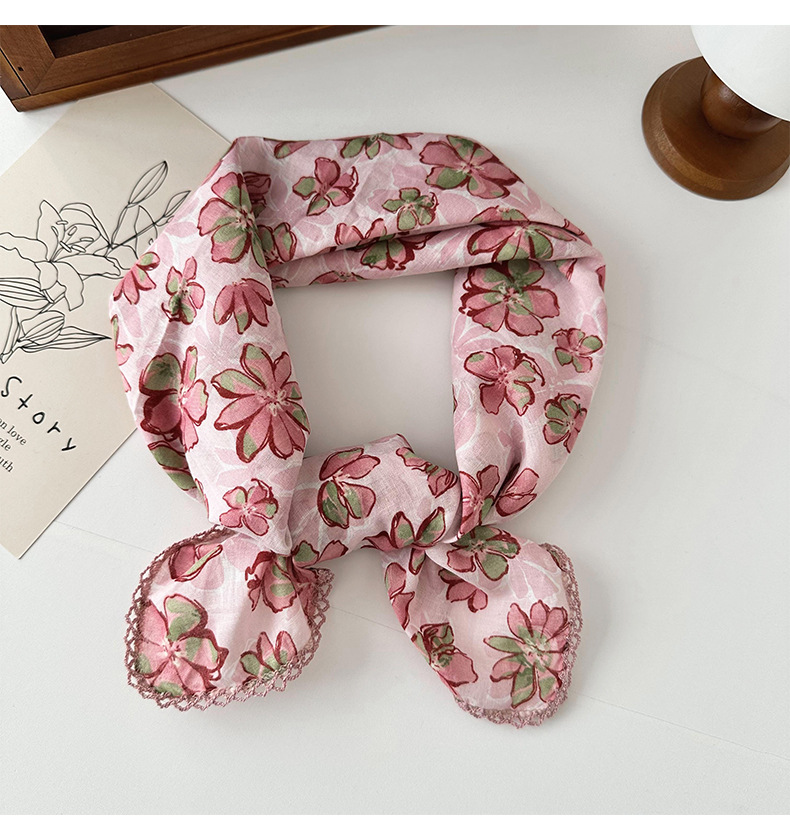 Women's Elegant Sweet Printing Cotton And Linen Silk Scarf display picture 2