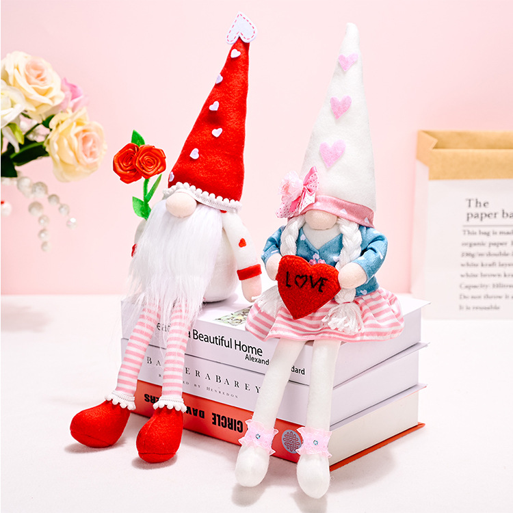 Fashion Valentine's Day Mother's Day Long-legged Doll Window Decoration display picture 1