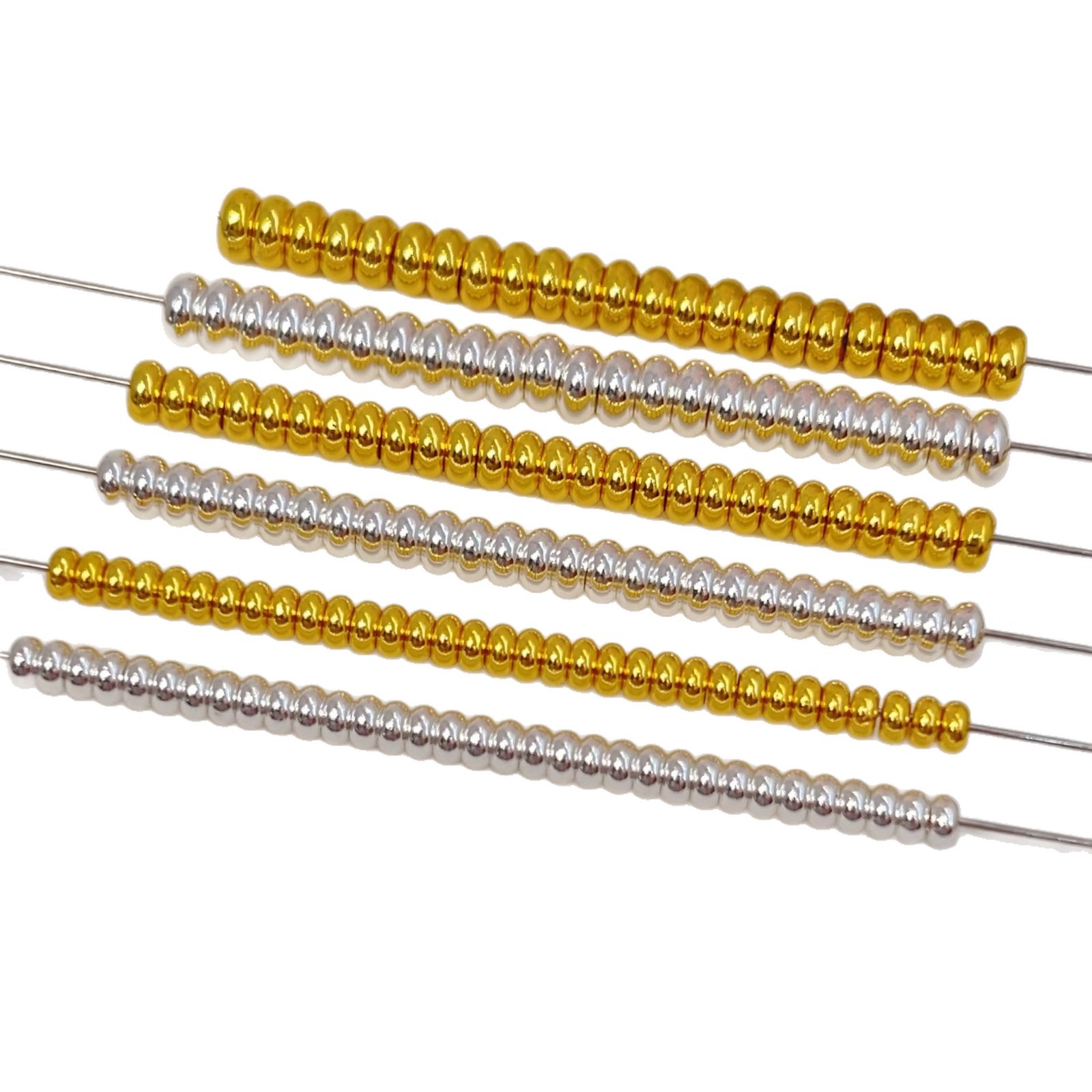Accesorios de oro de arena de alta protección de color neumáticos dorados brillantes cuentas de espaciador plateado DIY accesorios de joyería shajin cuentas dispersas lotes