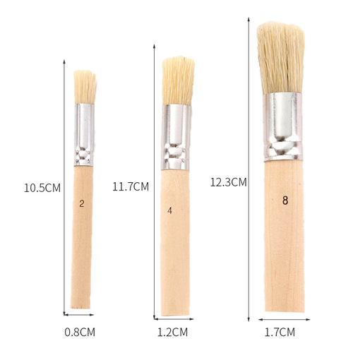 3 packs of pig hair hollow template brushes painting template tools oil painting acrylic watercolor non-shedding art supplies