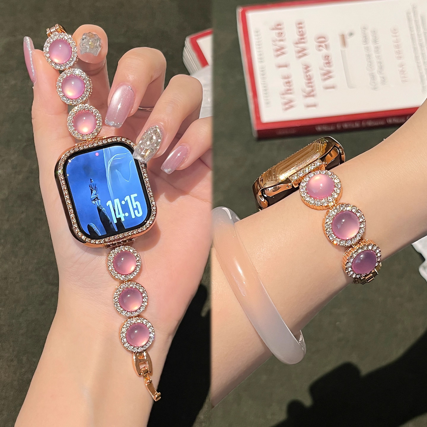 Suitable for iWatch Apple Watch Strap S10 New Diamond Crystal Chain Strap Ultra Women's Strap