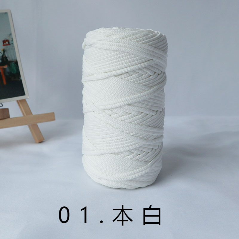 Antraceno Mengyuan 300g 4mm gran rollo redondo hilo gancho bolsa Alfombra tejida cuerda redonda ins viento gradiente Mat línea