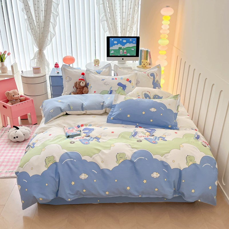 Cotton cartoon duvet cover, cute dinosaur for elementary school students, bedspread, new collection