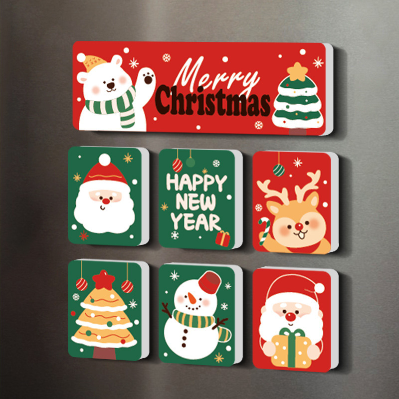 クリエイティブなクリスマスと新年の磁気冷蔵庫用マグネット、ソフトマグネットのサンタクロース、お祭りの雰囲気の装飾、磁気ステッカー|undefined