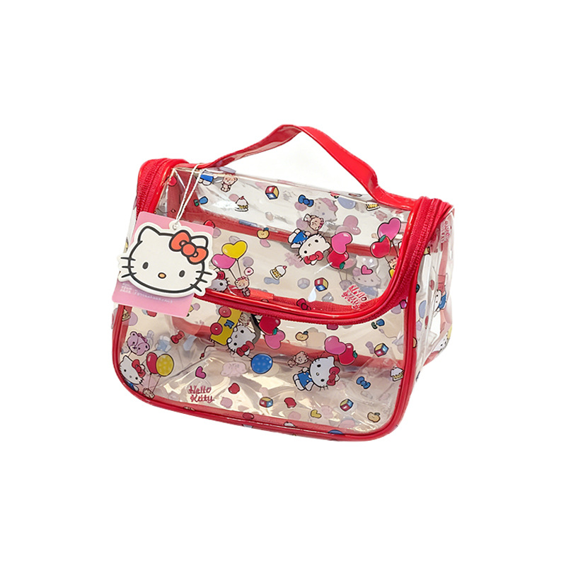 Nueva bolsa de maquillaje portátil transparente kt, bolsas de lavado portátiles de gran capacidad, bolsas de almacenamiento de artículos diversos de alto valor facial