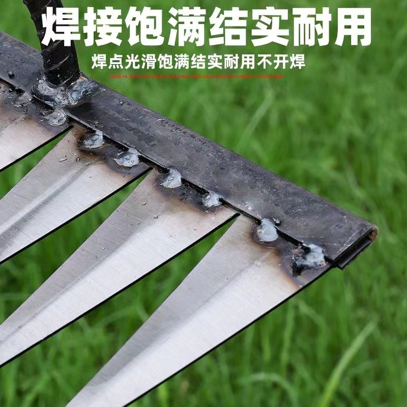 農具耙子鋼耙六齒七齒多齒鋤頭鬆土除草扁耙子兩用加固型園藝工具